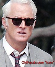 John Slattery as Roger Sterling wearing the Old Focals Icon frame.