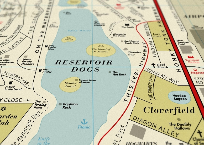 Map of imaginary film of locations in Los Angeles.