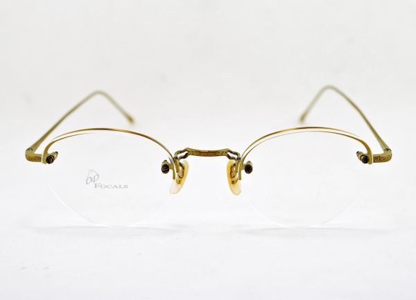 Old Focals Semi Rimless antique gold wire frames made in Japan