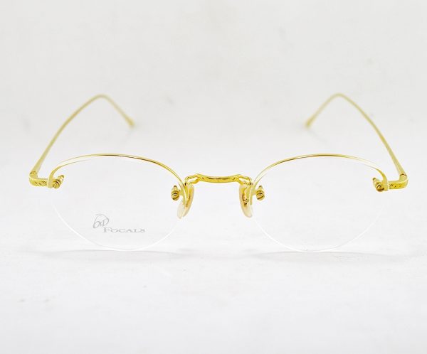 Old Focals Semi Rimless gold wire frames made in Japan front