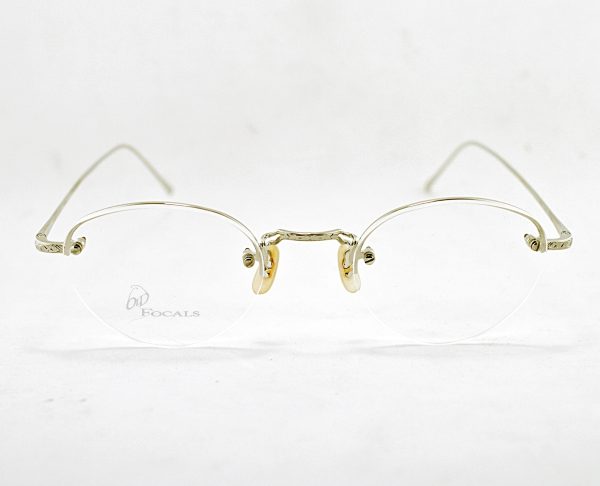 Old Focals Semi Rimless silver wire frames made in Japan front