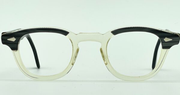 Vintage 1960s NOS Tart Arnel Combination Eyeglass Frames in Blackwood 44-26 - Image 2