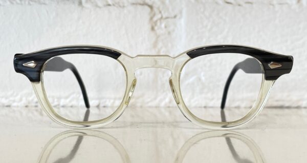 Vintage 1960s NOS Tart Arnel Combination Eyeglass Frames in Blackwood 44-26 - Image 9