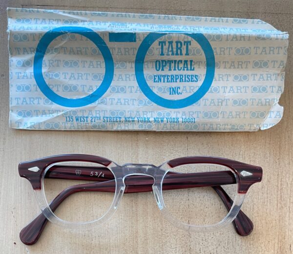 Vintage 1960s NOS Tart Arnel Combination Eyeglass Frames in Redwood 44-26