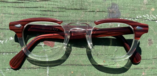 Vintage 1960s NOS Tart Arnel Combination Eyeglass Frames in Redwood 44-26 - Image 10